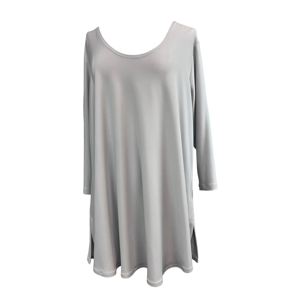 Sympli Go To Classic T Relax Women G1/14 Platinum New 3/4 Slv Scoop Neck Tunic